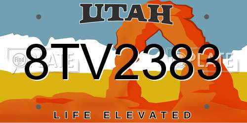 8TV2383 Utah License Plate