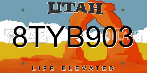 8TYB903 Utah License Plate