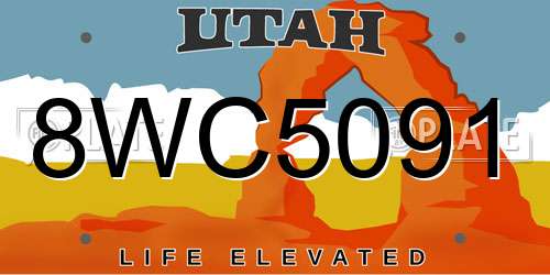 8WC5091 Utah License Plate