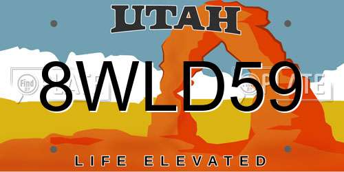 8WLD59 Utah License Plate