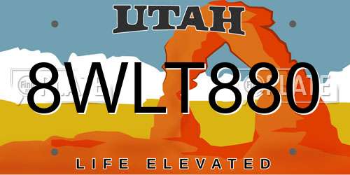 8WLT880 Utah License Plate