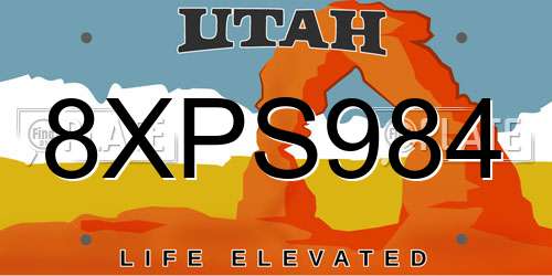 8XPS984 Utah License Plate
