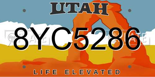 8YC5286 Utah License Plate