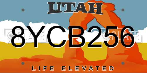 8YCB256 Utah License Plate