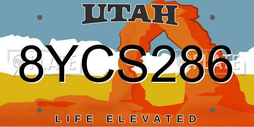 8YCS286 Utah License Plate