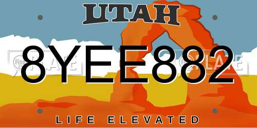 8YEE882 Utah License Plate