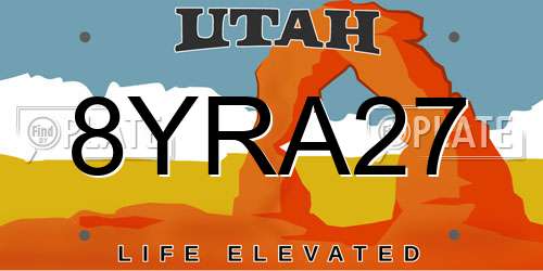 8YRA27 Utah License Plate