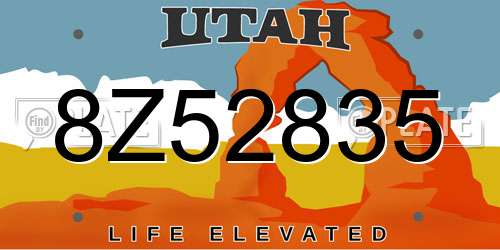 8Z52835 Utah License Plate