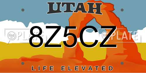 8Z5CZ Utah License Plate