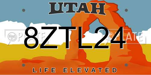 8ZTL24 Utah License Plate