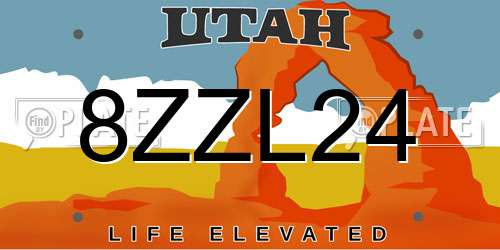 8ZZL24 Utah License Plate