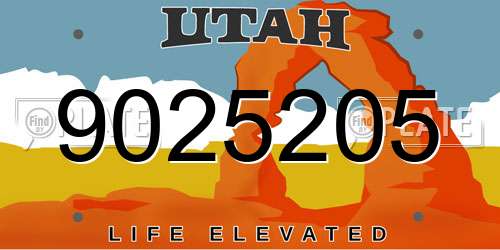 9025205 Utah License Plate