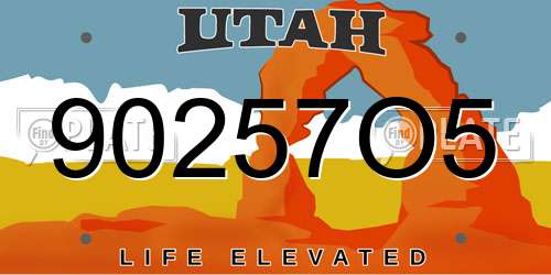 90257O5 Utah License Plate