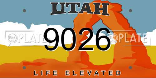 9026 Utah License Plate