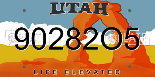 90282O5 Utah License Plate