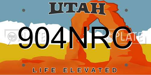 904NRC Utah License Plate