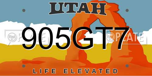 905GT7 Utah License Plate