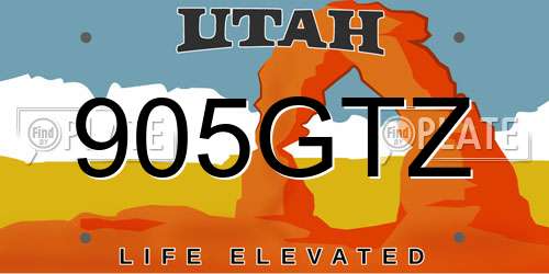 905GTZ Utah License Plate