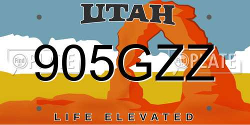 905GZZ Utah License Plate