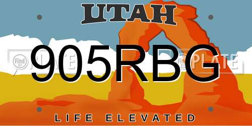 905RBG Utah License Plate