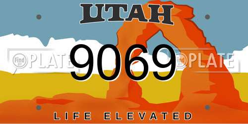 9069 Utah License Plate