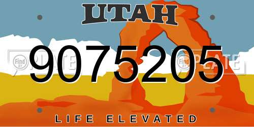 9075205 Utah License Plate