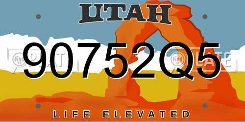 90752Q5 Utah License Plate