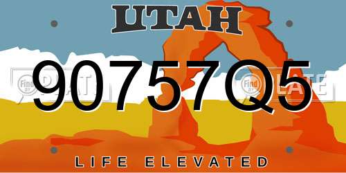 90757Q5 Utah License Plate