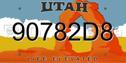 90782D8 Utah License Plate