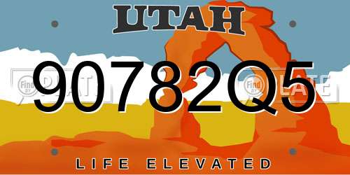 90782Q5 Utah License Plate
