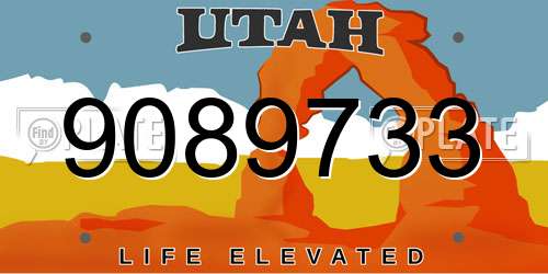 9089733 Utah License Plate