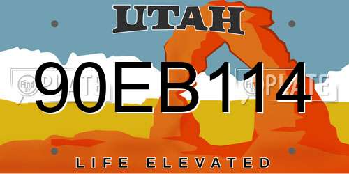 90EB114 Utah License Plate