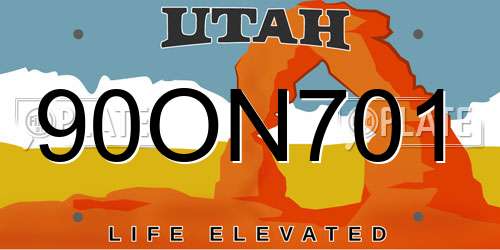 90ON701 Utah License Plate