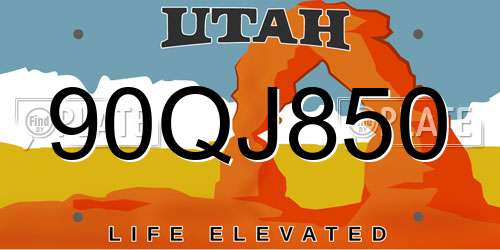 90QJ850 Utah License Plate