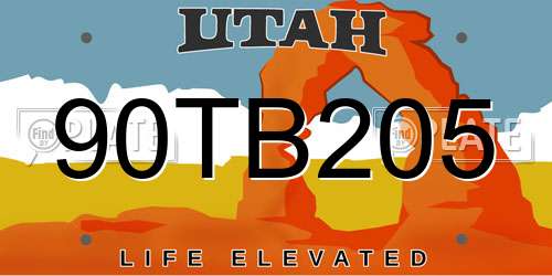 90TB205 Utah License Plate