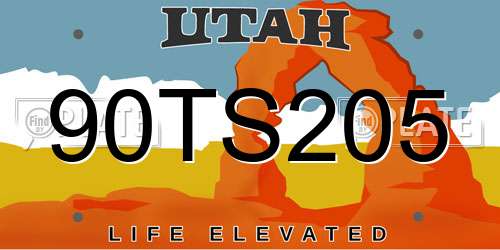 90TS205 Utah License Plate
