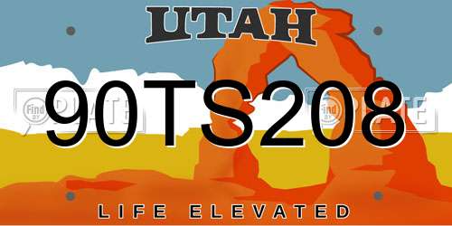 90TS208 Utah License Plate