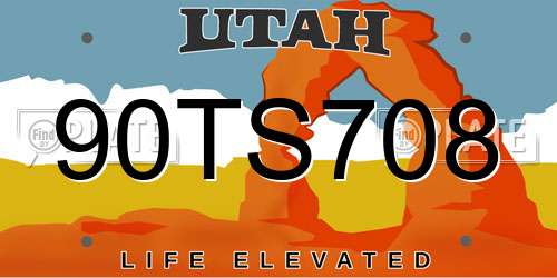 90TS708 Utah License Plate