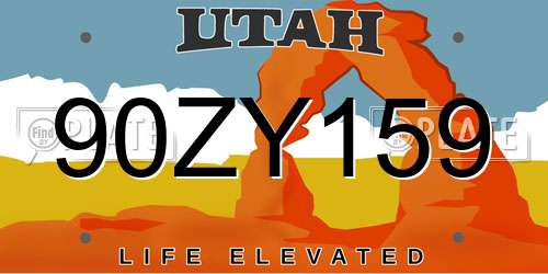 90ZY159 Utah License Plate