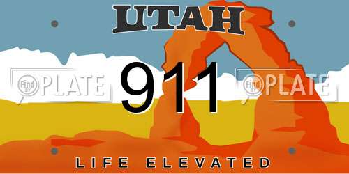 911 Utah License Plate