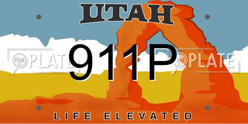 911P Utah License Plate