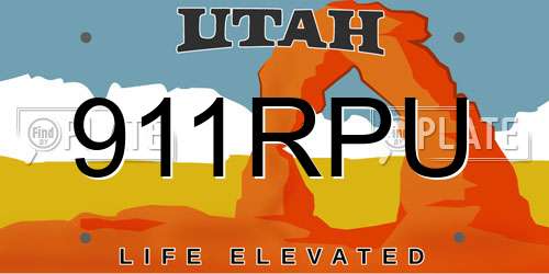 911RPU Utah License Plate