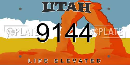 9144 Utah License Plate