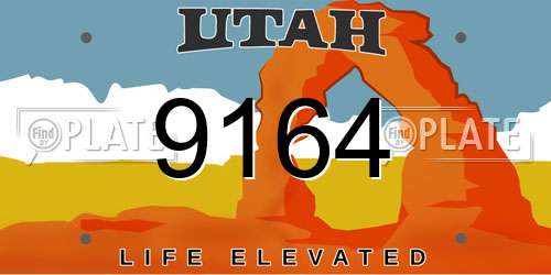 9164 Utah License Plate