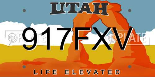 917FXV Utah License Plate