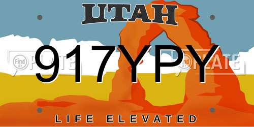 917YPY Utah License Plate