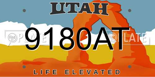 9180AT Utah License Plate