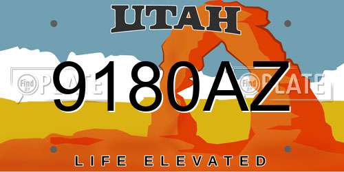 9180AZ Utah License Plate