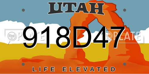 918D47 Utah License Plate