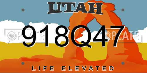 918Q47 Utah License Plate